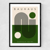 Green Geometric Bauhaus Narrow Black Frame