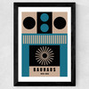 Mid Century Geometric Bauhaus Wide Black Frame