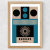 Mid Century Geometric Bauhaus Wide Oak Frame