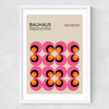Pink And Orange Bauhaus Medium White Frame