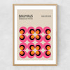 Pink And Orange Bauhaus Narrow Oak Frame