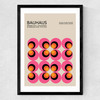 Pink And Orange Bauhaus Medium Black Frame