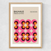 Pink And Orange Bauhaus Medium Oak Frame