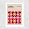 Pink And Orange Bauhaus Narrow White Frame