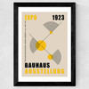 Yellow Bauhaus by Luxe Poster Co Wide Black Frame