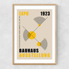 Yellow Bauhaus by Luxe Poster Co Narrow Oak Frame