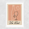 Vin Rose Narrow White Frame