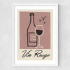Vin Rouge Medium White Frame