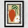 Happy Flower Fall Pottery Wide Black Frame