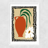 Happy Flower Fall Pottery Narrow White Frame