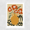 Retro Checkered Flower Pot