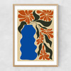 Tropical Flower Pot Narrow Oak Frame