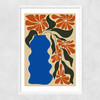Tropical Flower Pot Narrow White Frame
