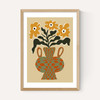Vintage Flower Vase With Check