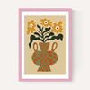 Vintage Flower Vase With Check