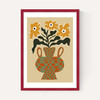 Vintage Flower Vase With Check