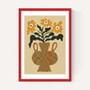 Vintage Flower Vase With Check