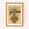 Vintage Flower Vase With Check