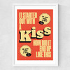 Kiss by HollieGraphik Medium White Frame