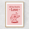All You Need Is Love by Magnus Myhre Narrow Oak Frame