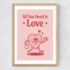 All You Need Is Love by Magnus Myhre Medium Oak Frame