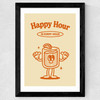 Happy Hour Is Every Hour Wide Black Frame