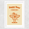Happy Hour Is Every Hour Wide White Frame