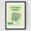 Let's Bloom Together Medium Black Frame