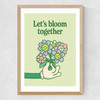 Let's Bloom Together Medium Oak Frame