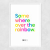 Somewhere Over The Rainbow Narrow White Frame