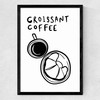 Croissant Coffee Medium Black Frame
