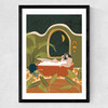 Bubble Bath Wine Medium Black Frame
