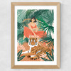 Tiger Woman Wide Oak Frame