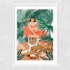 Tiger Woman Narrow White Frame