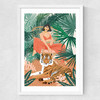 Tiger Woman Medium White Frame