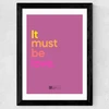 It Must Be Love by Say It With Songs Wide Black Frame