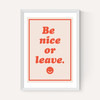 Be Nice Or Leave