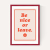 Be Nice Or Leave