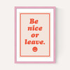 Be Nice Or Leave