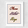 Phone Wallet Keys Medium White Frame