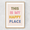 This Is My Happy Place Narrow Oak Frame