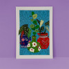 Plants in Colourful Pots Unframed Print