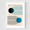 Blue Bauhaus II Medium White Frame
