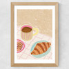 Coffee and Croissant Beige Blush Wide Oak Frame