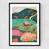 House by the Lake Narrow Black Frame