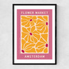 Amsterdam Flower Market Narrow Black Frame