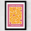 Amsterdam Flower Market Wide Black Frame