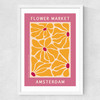 Amsterdam Flower Market Medium White Frame
