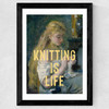 Knitting Is Life Wide Black Frame