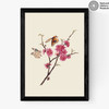 Flower and Butterflies Medium Black Frame